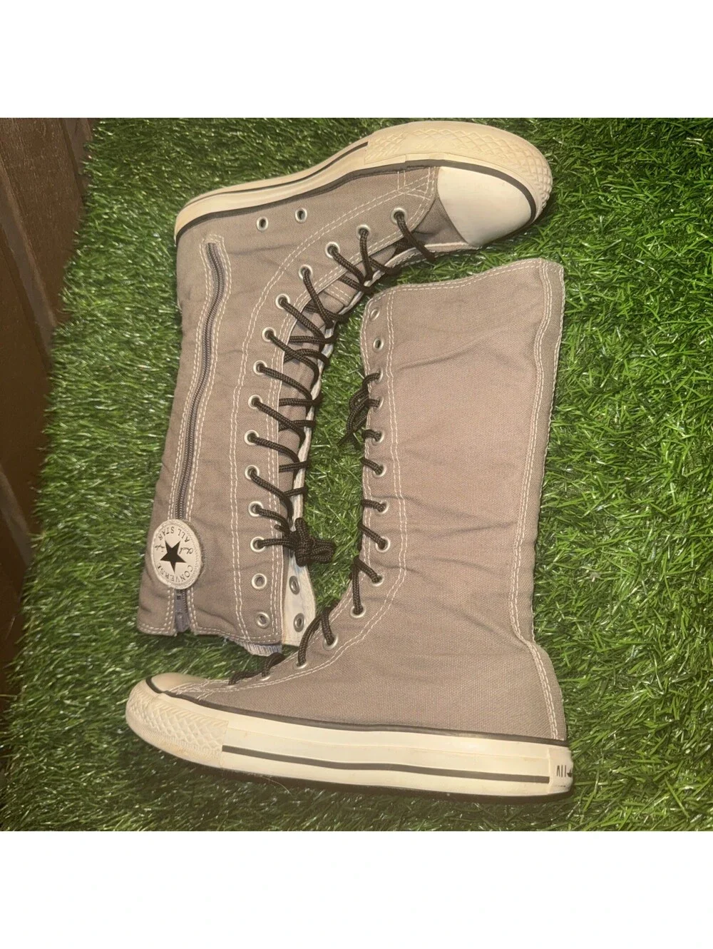 VTG Converse Chuck Taylor XX-Hi Knee High Gray Sneakers Size 2 Kids  626767F